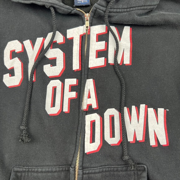 Vintage Y2k System Of A Down Hoodie Men XL Black Zip Up Band Merch Rock Music - Picture 2 of 8